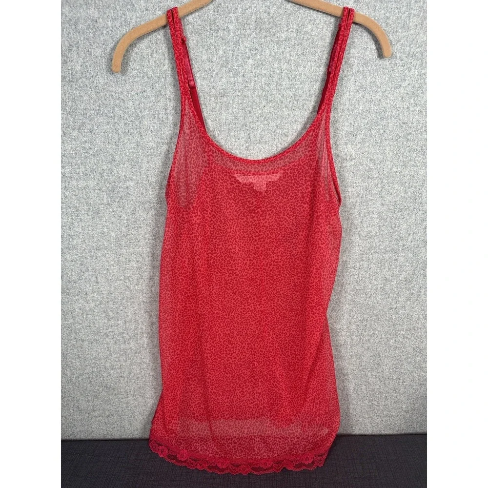 Vintage Victorias Secret Medium Nightgown Animal‎ Print Coquette Semi Sheer Y2K